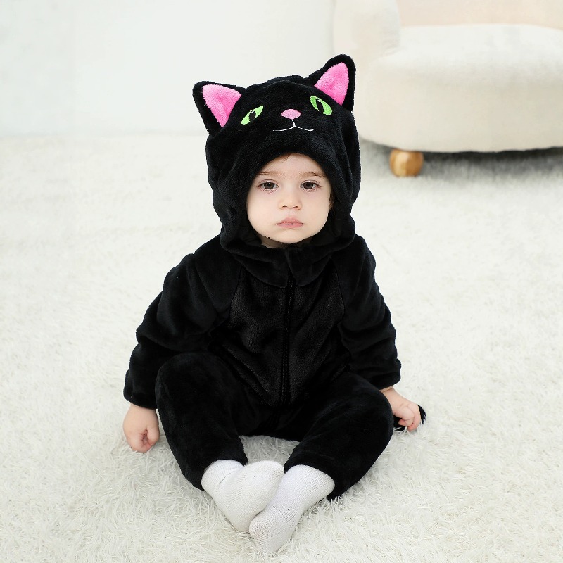 Cotton Baby Onesies Zipper - Czarny różowy kombinezon dla noworodka z